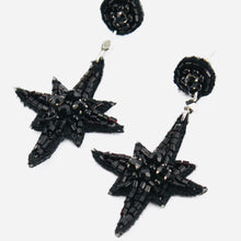 Load image into Gallery viewer, Mini Black Star Earrings