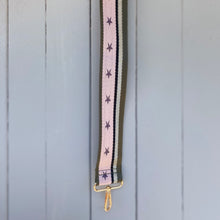 Load image into Gallery viewer, Bag Strap Pink Khaki Silver Stars