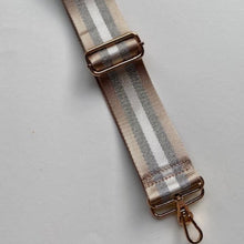 Load image into Gallery viewer, Bag Strap Taupe Silver Stripe