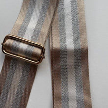 Load image into Gallery viewer, Bag Strap Taupe Silver Stripe