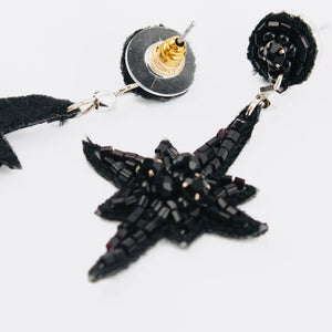 Mini Black Star Earrings