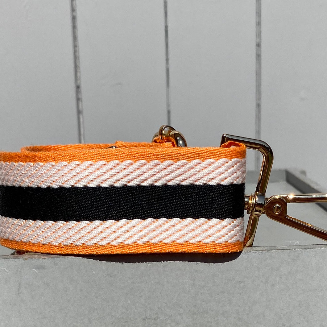 Crossbody strap - Orange Black Stripe