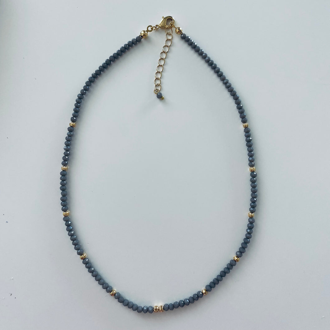 Beaded Necklace Grey