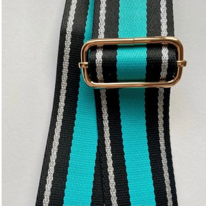 Bag Strap Turquoise Silver Stripe