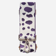 Load image into Gallery viewer, Bag Strap Purple Dalmatian
