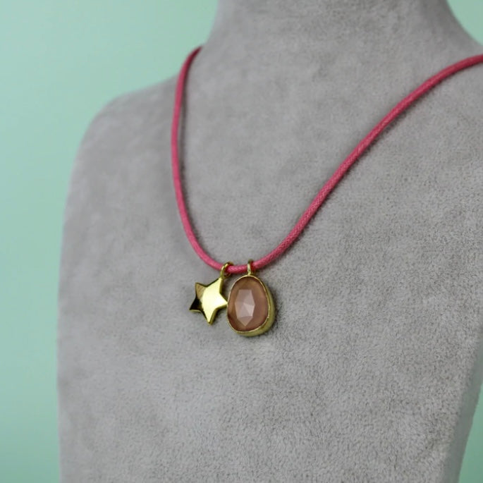 Charm and Stone Necklace