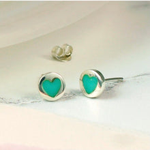 Load image into Gallery viewer, Silver Turquoise Heart
