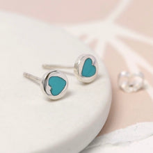 Load image into Gallery viewer, Silver Turquoise Heart
